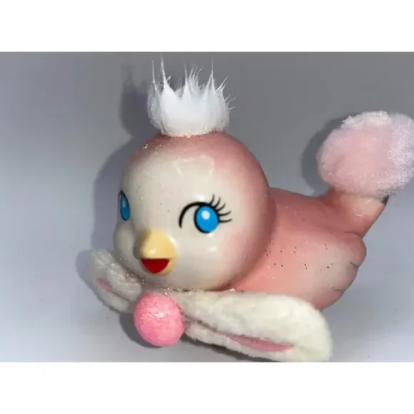 Vintage Pink Love Bird Glitter Mohawk Easter Bunny Ears Bow Tie Price OMG OOAK - Picture 14 of 16